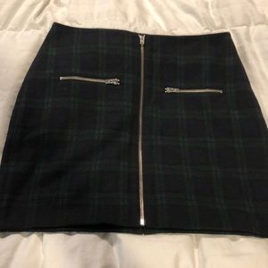 Madewell zip up plaid mini skirt